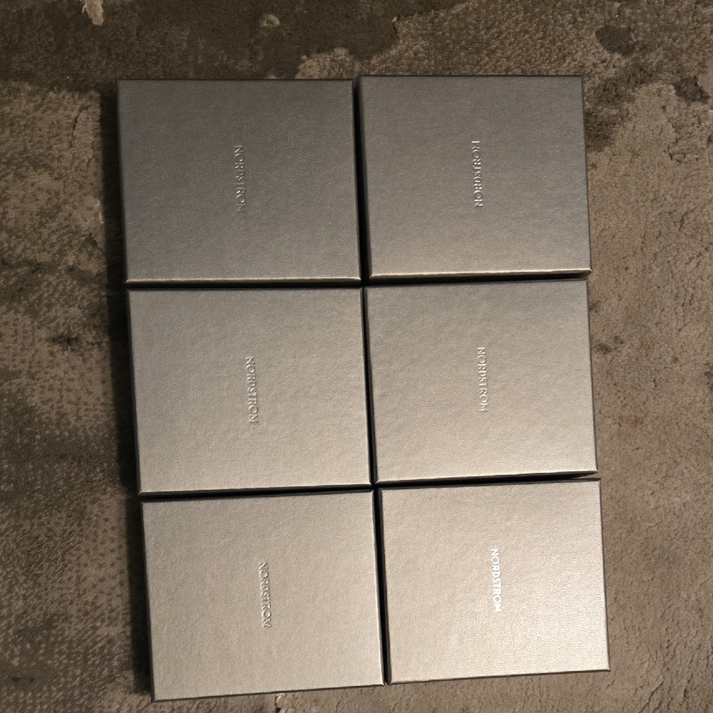 Collection of 6 Nordstrom Elegant Silver Jewelry Boxes